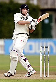 Lou Vincent of New Zealand plays a shot during the third days play of the second Test against Sri Lanka
