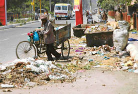 Garbage bins have been placed near the buildings of several government schools