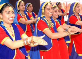 Students of Chandigarh Engineering College, Landran, during their annual day function on Friday.