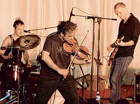 Members of rock band Louise Attaque perform at the PGIs Bhargava auditorium