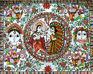 Radha and Krishna on canvas 