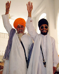 Mr Ram Singh from Nepal (left) and Mr Suresh Singh from Bihar at Mahadharmak Vidyalaya in Talwandi Sabo.