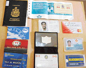 The cards recovered from Inderjit Singh Dhanota