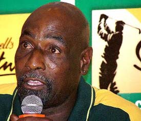 Cricket Legend Sir Vivian Richards at a press conference to announce that he would take part in the 3rd edition of McDowell's Signature Celebrity Golf. It is a charity golf event held in aid of the CHAMPS Foundation, founded by Sunil Gavaskar, in New Delhi