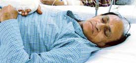 Mr V.P. Dua, a resident of Model Gram, Ludhiana, who was injured by robbers on Saturday