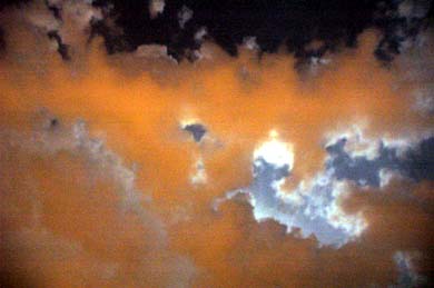 Dust clouds illuminated by the moonlight make a scintillating display in Ludhiana on Saturday night