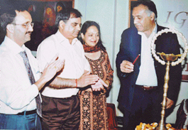 G.S. Bali, Transport and Tourism Minister, Himachal Pardesh, inaugrates the 3rd biennial conference of IGMC Alumni Association, Chandigarh, at Zirakpur. Dr Ashok Attri, secretary of the association, is also seen in the photo.