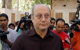 Bollywood actor and former Censor Board chairman Anupam Kher arrives at a court in Mumbai 