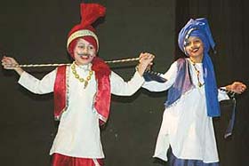 Students of Kendriya Vidyalaya OCF, Sector 29, perform at their annual day function held in Tagore Theatre, Chandigarh