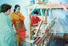 Ms Jean Rodrigues, wife of Punjab Governor and UT Administrator, watches a student of the Chandigarh chapter of Special Olympics Bharat at the Karuna Sadan building in Sector 11