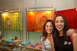 Models Perizad Zorabain and Ishita Arun at the opening of an exhibition