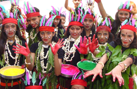 Students of Kendriya Vidyalaya, Zirakpur, in jubilant mood at their annual function on Saturday.