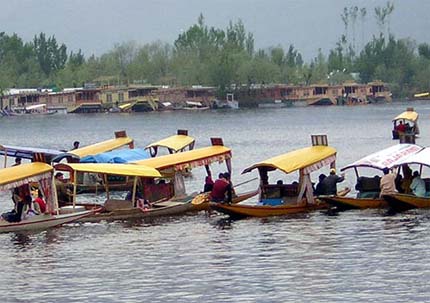 Tourists enjoy Shikara ride in Srinagar