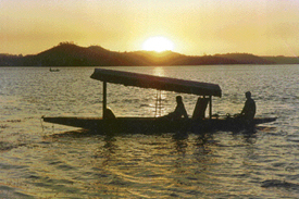 Tourists love to take a shikara ride in the reservoir