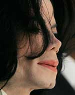 Michael Jackson arrives at the Santa Barbara County courthouse in Santa Maria
