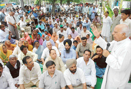 INTUC workers hold May Day rally in Sector-17, Chandigarh on Sunday.