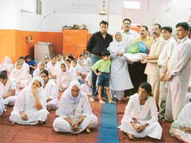 Ration distributed to needy women by the Punjabi Nishkam Seva Dal in Ludhiana