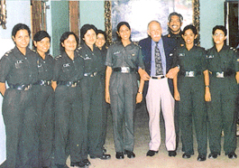 Field Marshal Sam Manekshaw with women officers at the EME School 