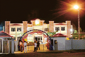 A farmhouse-turned marriage palace near Hoshiarpur which was illuminated for a function on Saturday night.