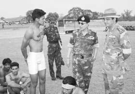 The Deputy Director-General, Recruitment (Punjab and Jammu and Kashmir), Brig D.V.S Rathee, inspects a recruitment rally in Ropar