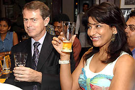 Bollywood actress and small screen personality Archana Puran Singh during a beer tasting session