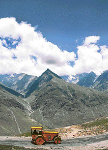 Repair work under way on the Manali-Leh highway.
