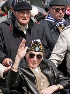 Harry C. Saunders, the first US soldier who entered the Austrian Nazi concentration camp at Mauthausen