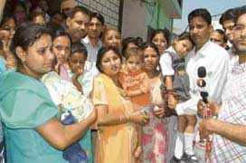 Wife and relatives of lawyer Rakesh Kumar who was murdered in Ludhiana on Tuesday
