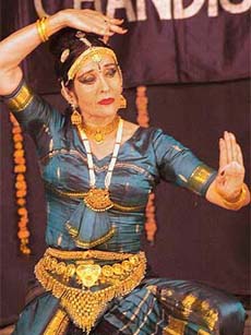 French Bharatnatyam dancer Annie performs at Pracheen Kala Kendra, Sector 35, Chandigarh