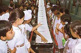 Students of Mount View Public School, Baltana, visit The Tribune office in Chandigarh