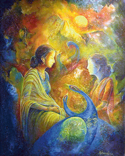 A work of Ashwani Verma on display.
