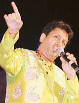 Gurdas Mann, performs at Circus Ground in Sector 17, Chandigarh, on Sunday.