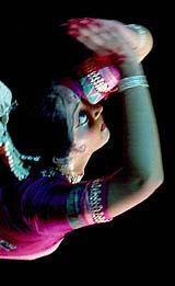 A student of Guru Bhagirathi Nayak performs Odissi dance during the Odissi Nritya Utsav