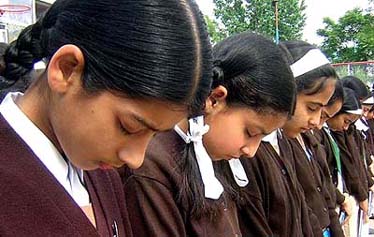 Students of Tyndale Biscoe School offer special prayers in Srinagar