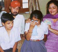 Neha and Sunny wailing after the deaths of their parents in a cylinder blast in Ludhiana on Monday