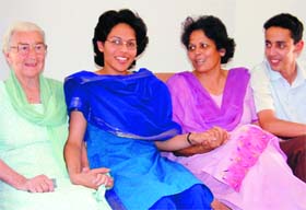 Rachinta Bhandari celebrates with her family