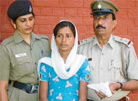 Mamta, alias Dolly, in police custody at the Sector 26 police station, Chandigarh