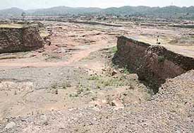 Deep pits have been dug in Ghaggar river by mining contractors, causing a threat to the fragile ecology of the area