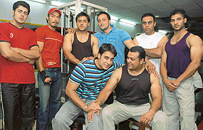 Aspiring models during a physical conditioning workout in Chandigarh.