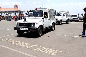 Govt. Vehicles running on "NO VEHICLES ZONE" at Ridge Maidan, Shimla