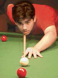 Jitesh in action during the fifth Saurabh Khattar Memorial Billiards and Snooker Championship