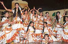 Students of Lawrence Public School, Mohali, at their annual function in the Tagore Theatre, Chandigarh, on Sunday