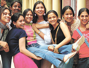 Jesus & Mary Convent School students exulting after making their mark in Class XII exams. 