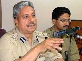 Ferozepore Range IG Rajinder Singh addresses a press conference in Bathinda on Monday