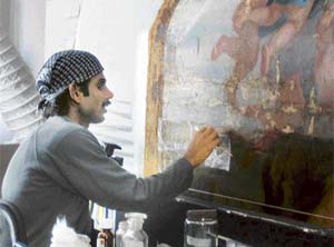 Art conservators Sree Kumar Menon