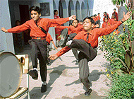 Students of Ananda Marga School, Tung Bala, Amritsar, at their dancing best