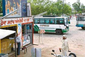 In Ropar, a liquor shop is situated at the bus stand itself