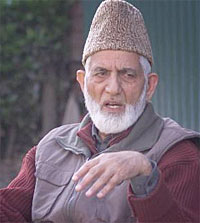 Chairman of Tehrik-ek-Hurriyat (G group) Sayeed Ali Shah Geelani at his residence in Srinagar. 