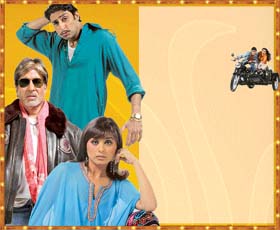 Amitabh Bachchan, Rani Mukherjee and Abhishek Bachchan in Bunty Aur Babli