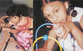 Special children during a training session at Prayaas